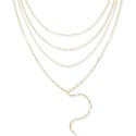Gold-Tone Shimmer Chain Multi-Row Necklace, 16