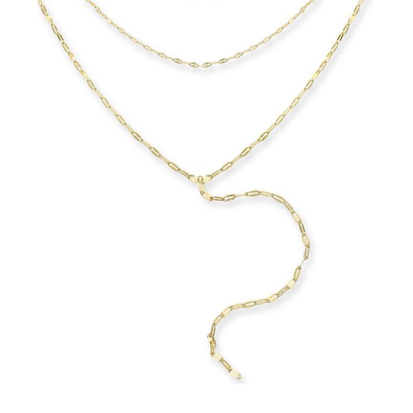 Gold-Tone Shimmer Chain Multi-Row Necklace, 16