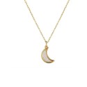 14K Gold Two Tone Flash-Plated Brass Cubic Zirconia Moon