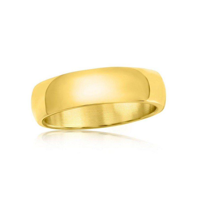 Stainless Steel Polished Ring - Gold Plated