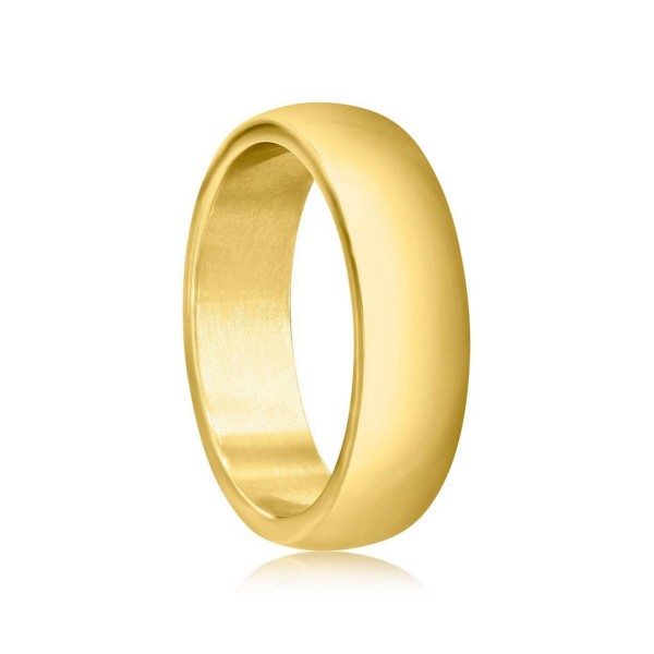 Stainless Steel Polished Ring - Gold Plated