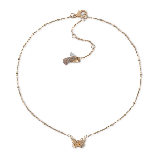 Gold-Tone Butterfly Pendant Necklace, 16