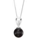 2-Pc. Set Onyx (10 & 12mm) Pendant Necklace and Matching Stud Earrings in Sterling Silver
