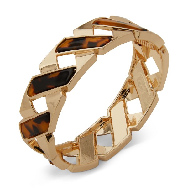 Gold-Tone Tortoise Oval Hinge Bracelet