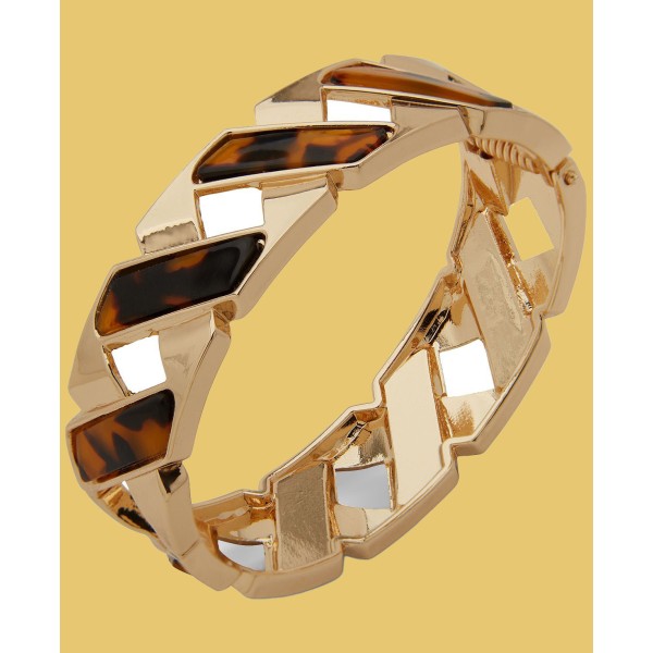 Gold-Tone Tortoise Oval Hinge Bracelet