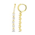 Dangling Huggie Earrings in 14K Gold Plated Sterling Silver