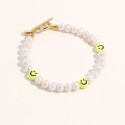 18K Gold Plated Freshwater Pearls with Smiley Face - Bracelet 7