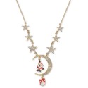 Gold-Tone Star, Moon Necklace, 18