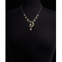 Gold-Tone Star, Moon Necklace, 18